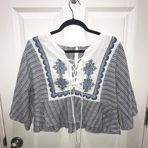 American Threads 2 Piece Set, Blue & White